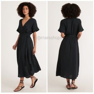 NWT Marine Layer Valencia Wrap Dress in Black